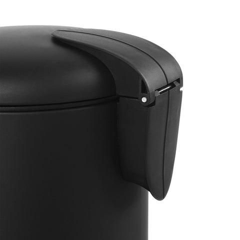 Rootz Trash Can With Lid - 5 L Trash Bin - Soft Close Function - Kitchen Garbage Bin - Compact Garbage Bin - Steel - Black - 8" x 11" x 12" (L x W x H)