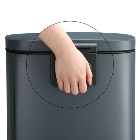 Rootz Trash Can - Trash Bin - With Soft Close Function - Kitchen Trash Bin - Waste Bin - Stylish Kitchen Rubbish Bin - Easy-to-clean Kitchen Rubbish - Steel - Plastic - Smoke Gray - 35 x 25.5 x 63.5 cm (L x W x H)