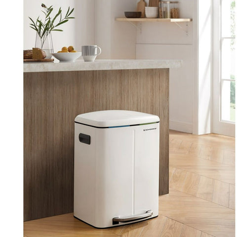 Rootz Mülleimer – Mülleimer – Abfalleimer – Mülleimer – Recycling-Behälter – Outdoor-Mülleimer – Innen-Mülleimer – Küchen-Mülleimer – Büro-Mülleimer – Weiß – 44,5 x 36 x 60 cm (L x B x H)