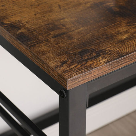 Rootz Schreibtisch – Schreibtisch mit Regalebene – Bürotisch – Computertisch – Schreibtisch – Chefschreibtisch – Holzschreibtisch – Spanplatte – Stahl – Braun-Schwarz – 120 x 60 x 125,5 cm (L x B x H)