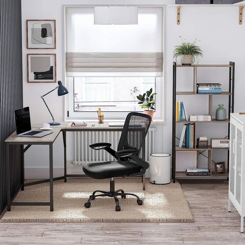 Rootz Computer Desk - L-shaped Computer Desk - Office Desk - Gaming Desk - Corner Computer Desk - Ergonomic Computer Desk - Home Office Desk - Writing Desk - Chipboard - Steel - Greige Black - 149 x 149 x 75 cm (L x W x H)