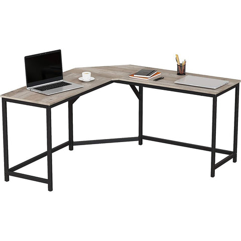 Rootz Computer Desk - L-shaped Computer Desk - Office Desk - Gaming Desk - Corner Computer Desk - Ergonomic Computer Desk - Home Office Desk - Writing Desk - Chipboard - Steel - Greige Black - 149 x 149 x 75 cm (L x W x H)