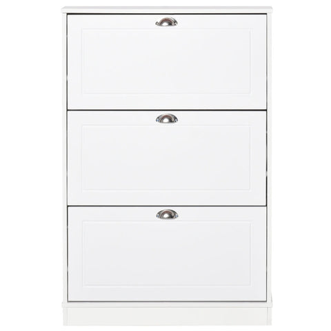 Rootz Shoe Cabinet - Shoe Tipper - Shoe Stand - White - 76.2 x 19 x 116.8 cm