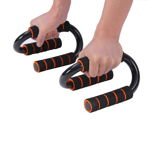 Rootz Push-up Handles - 2 Steel Push-up Bars - Exercise Handles - Portable Push-up Grips - Fitness Push-up Handles - Strength Training - Black + Orange - 19.5 x 10.5 x 13.5 cm (W x H x D)