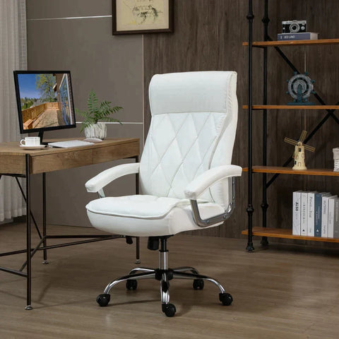 Rootz Office Chair - Desk Chair - Swivel Chair - Ergonomic Work Chair - White