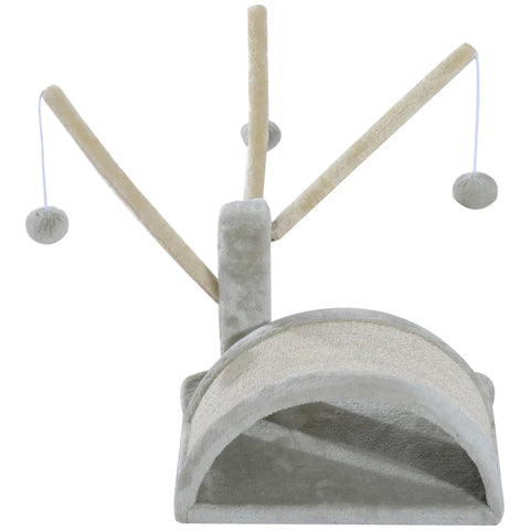 Rootz Scratching Post - Cat Tree - Cat Climbing Tree - Climbing Tree - Cat Tree Scratching House - With Cat Cave - Light Grey - L38 x W38 x H40 cm