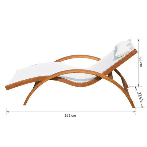 Rootz Gartenliege – Sonnenliege – Liege – Gartenliege mit Kissen – Sonnenliege mit Kissen – L 210 x B 80 x H 120 cm