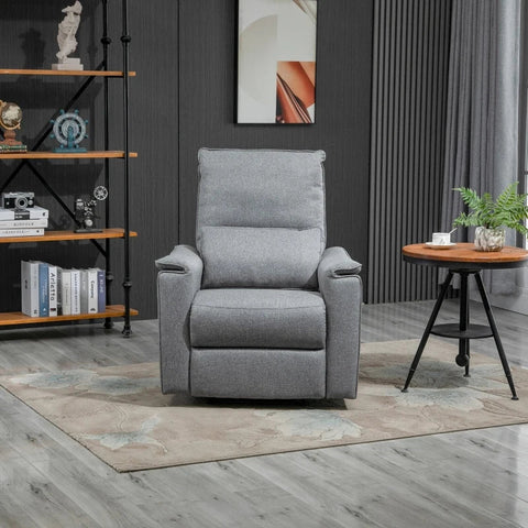 Rootz Recliner – Fernsehsessel – Einzelsofa – 150° neigbar – Polyester – Grau – 83 x 90 x 104 cm