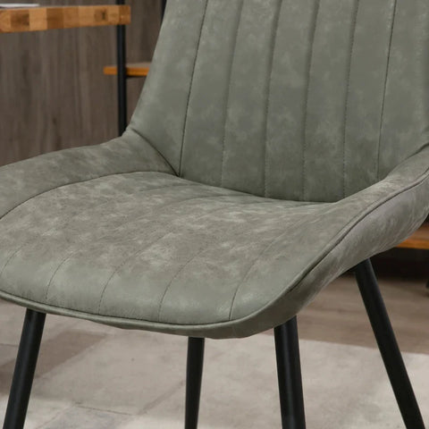 Rootz Dining Chair - Dining Room Chair - Kitchen Chairs - Set Of 2 Dining Chairs - Living Room Chair - Upholstered Chair - Retro Design Dining Chair - With Backrest - Gray - 53 x 62 x 88 cm