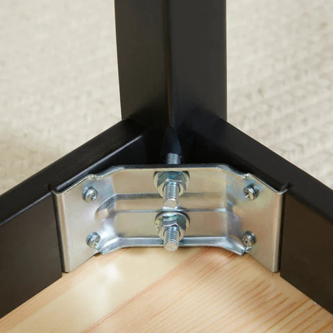 Rootz Moderne bank voor 2 personen - Houten bank - Massief hout - Gelakt - Woonkamer - Ingang - Eetkamer - Dennenhout - Naturel + Zwart - 102L x 36B x 45H cm