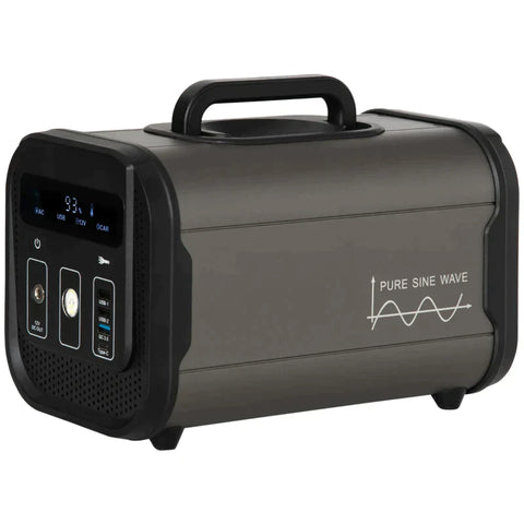Rootz Portable Power Station - Portable Power Supply - Power Supply - 384wh Lifepo4 Battery - Drie oplaadmodi - Met AC-uitgangen USB/PD/CAR-poorten - LED-scherm - Voor op de camping - Grijs - 26,7L x 17,7W x 15,4H cm