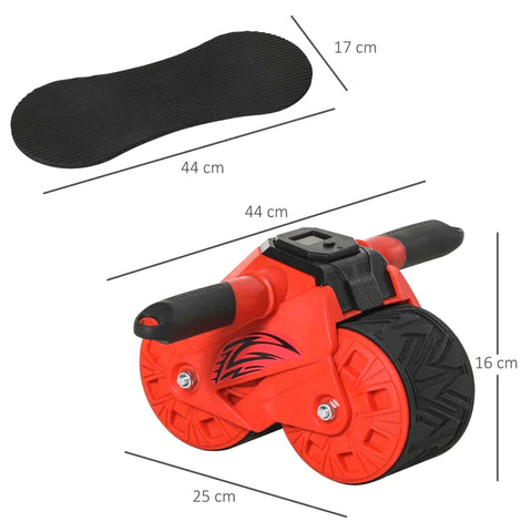 Rootz AB Roller - AB Scooter - AB Wheel Roller - Black/Red - 40 cm x25 cm x16 cm