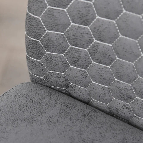 Rootz Set of 4 Dining Room Chairs - Kitchen Chairs with Backrest - Cantilever Chair Seat for Kitchen - Living Room - Velvet Touch - Steel - Gray - 45 x 61 x 98 cm