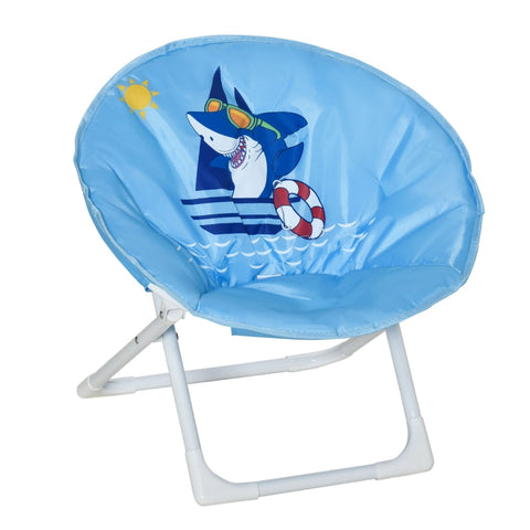 Rootz Moonchair - Children's Camping Chair - Baby Moon Chair - Kid's Folding Chair - Indoor And Outdoor - Easy To Carry For Toddler Girls Boys - Steel - Blue - Ø50 x 49H cm