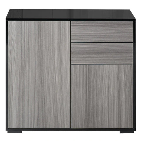 Rootz Cabinet - Standing Cabinet - Storage Cabinet - Cabinet Chest - Light Grey/Black - 79 x 36 x 74 cm