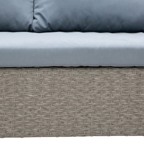 Rootz Seater Sofa Set - 4-Piece Seating Set - Garden Furniture Set - Metal Grey