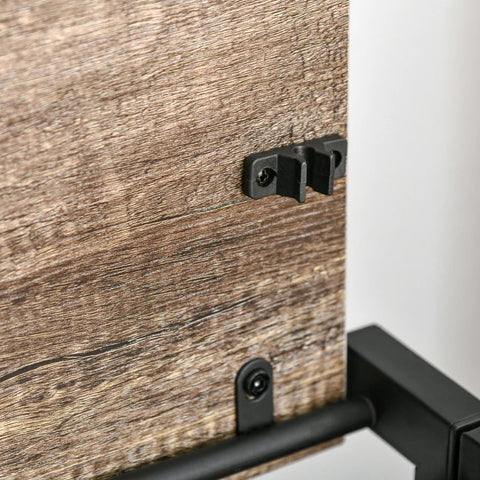 Rootz Desk - Computer Table - Office Table - Laptop Table - Folding Metal Frame Writing Desk - Industrial Design - Rustic Brown/Black - 90 x 45 x 74 cm