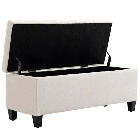 Rootz Bench Seat - Upholstered Bench - Chest Bench - With Storage Space - 100 cm x 40 cm x 44 cm