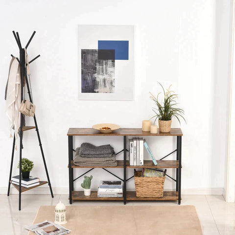 Rootz Lagerregal – Standregal – 3-stufiges Standregal – Aktenregal – Braun – 120 x 30 x 76 cm