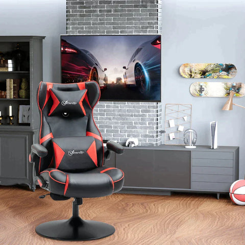 Rootz Gaming Chair - Geïntegreerde Speakers - Kantelbare Rugleuning - Zwart + Rood - 69 x 73 x 118cm