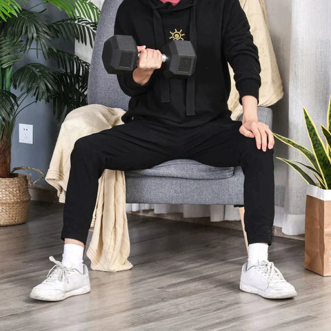 Rootz 12.5KG Single Rubber Hex Dumbbell - Hexagonal Dumbbells - Knurled Handle - Sports Hex Weights Sets - Weight Lifting Exercise - Home - Gym - Black