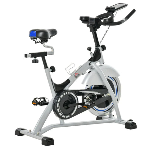 Rootz Fahrradtrainer – Heimtrainer – Fahrradfahrrad – Speedbike mit LCD-Monitor und 15 kg Schwungrad – verstellbar – Silber/Schwarz – 124 cm x 50 cm x 111 cm