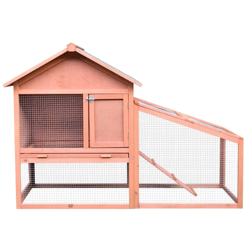 Rootz Small Animal Hutch - Rabbit Hutch - Wood Hutch - Animal Hutch - Animal Cage - 144 x 64.5 x 100 cm