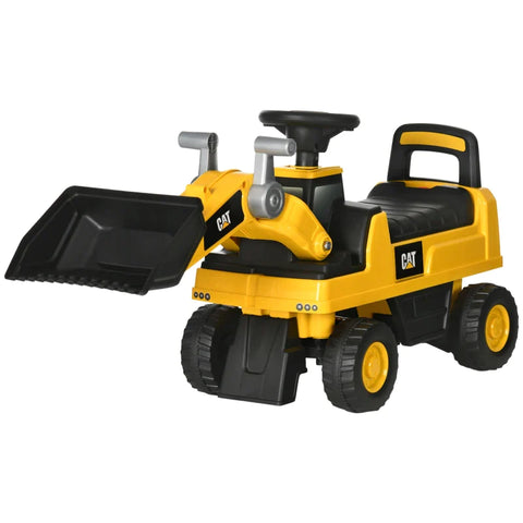 Rootz Children's Excavator - Ride-on - Operable Excavator Shovel - Anti-tip - Non-slip Wheels - Yellow + Black - 78 x 29.5 x 54 cm
