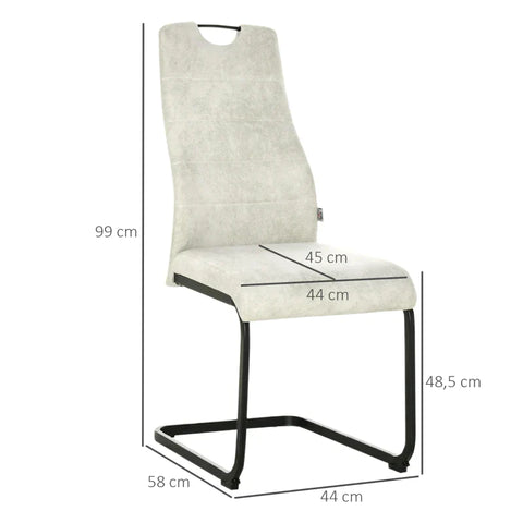 Rootz Dining Set Of 4 Chairs With High Backrest - Polyester + Steel - Each Chair - Beige - 44 x 58 x 99 cm