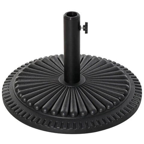 Rootz Parasol Stand - 14 Kg Parasol Stand For Parasol - Round Parasol Poles - Parasol Base For Garden - Balcony - Cement - Black - Ø49 x 32H cm