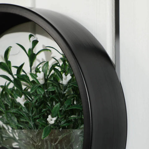 Rootz Wall Planters - Set Of 3 - Stackable - Outdoor Planters - Plant Wall Shelf - Steel+acrylic - Black