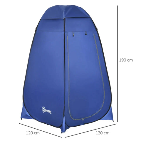 Rootz Shower Tent - Pop-up Toilet Tent - Mobile Tent - Camping Tent - Camping Shower Tent - With Inner Pocket - Waterproof - Polyester - Dark Blue - 120 x 120 x 190 cm