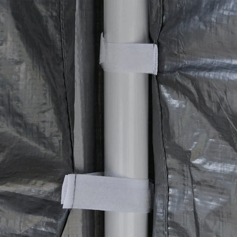 Rootz Pavilion - Party Tent - Garden Gazebo - Garden Tent - Marquee with Side Walls - Metal - PE - White + Dark Gray + Black - 4 x 3 m