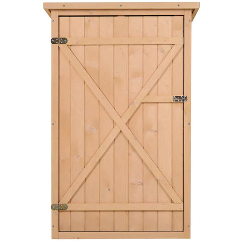 Rootz Garden Shed - Tool Shed - Tool Shed With Shelves - Storage Shed For Garden - Fir Natural Wood - 75 x 56 x115 cm