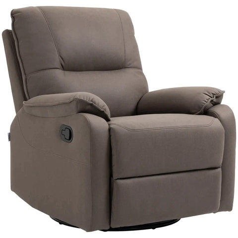 Rootz Recliner - Ligfunctie - 135° kantelbaar - Schommelfunctie - Voetsteun - Microvezelstof - Bruin - 82 cm x 95 cm x 98 cm