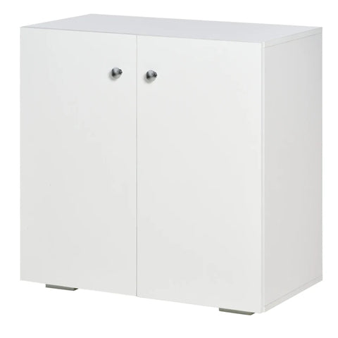 Rootz Storage Cabinet - Freestanding Storage Cabinet - With 2 shelves - White - 70cm x 39cm x 70cm