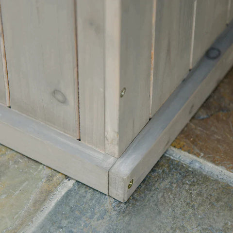 Rootz Garden Bench - Wooden Bench - With Flower Box - Park Bench - Light Gray - 176 x 38 x 40 cm