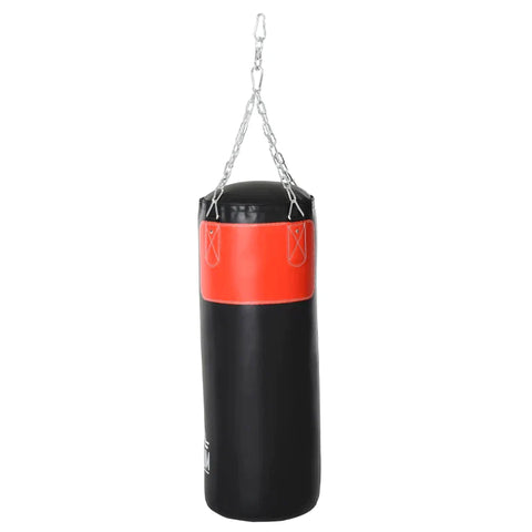 Rootz bokszakset - boksset met bokshandschoenen - gevulde set voor volwassenen - jongeren - hangende zware bokszak - zwart/rood - 30 x 120 cm