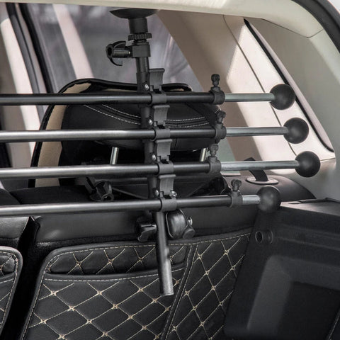 Rootz Divider - Dog Car Divider - Dog Car Partition - Height and Width Adjustable - Steel + ABS - Black - 85-140W x 40-50H cm