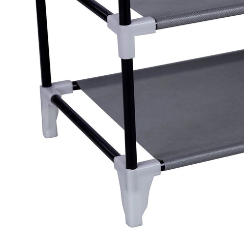 Rootz Schoenenrek - Schoenenrek voor 27 paar schoenen - Schoenenopbergrek - Ingangsschoenenrek - Schoenenorganizer - Schoenenkast - Fleecestof - Grijs - 58 x 160 x 28 cm (B x H x D)