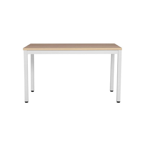 Rootz Computertafel - Thuiskantoor - Strek je armen comfortabel - Benen comfortabel - Zorgt voor veilig gebruik - Woonaccessoires - Staat stevig - Vloer of tapijt - Spaanplaatmetaal - Wit-Natuurlijke kleur - 120 x 76 x 60 cm