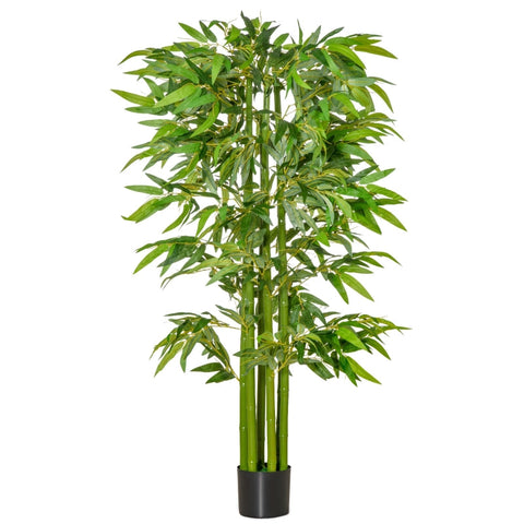 Rootz Artificial Plants - Bamboo Artificial Plant - Indoor Plant - Office Plant - Plastic Pot For Indoors And Outdoors - Green + Black - Ø17 x 160H cm