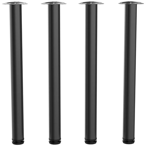 Rootz Tischbein – 4 Stück Tischbeine – Möbelbeine – höhenverstellbar – pulverbeschichtet – Stahl – Schwarz – 6 cm x 6 cm x 72 cm