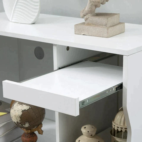 Rootz - Cabinet - Kitchen Cabinet - Shelf Cabinet - Sideboard - With Fold-out Shelf - Chipboard - White - 84 cm x 39 cm x 109 cm