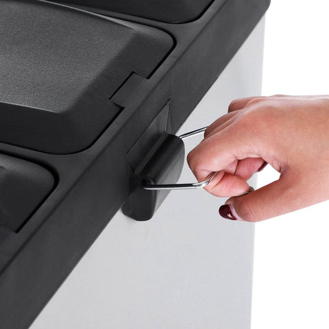 Rootz Trash Can - Waste Separator - 3 Separate Compartment Trash Can - Kitchen Trash Can - Trash Bin - Trash Container - Silver + Black - 60.5 x 56.5 x 34 cm (W x H x D)