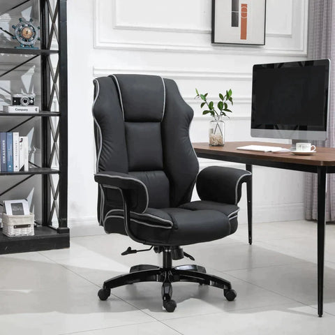 Rootz Office Chair - Desk Chair - Ergonomic Office Chair - Swivel Chair - Armrests - Height-adjustable - Black - 76 x 80 x 118-124 cm