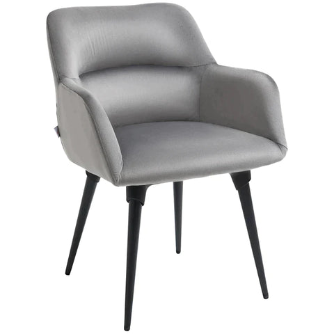 Rootz Sessel – Im Retro-Design – Samtoptik – Lesesessel – Grau – 59,5 cm x 59,5 cm x 78,5 cm