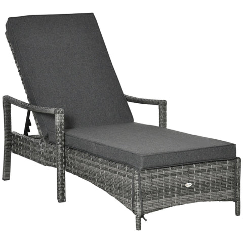 Rootz Lounge Chair – Sonnenliege – Gartenliege – Strandliege – Grau – 192 cm x 62,5 cm x 52,5 cm