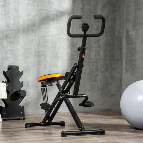 Rootz Exercise Bike - Exercise Bike For Squats - Foldable - Height-adjustable - Steel - Black/Yellow - 90 x 63 x 124-136cm