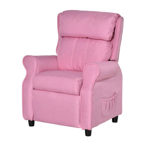 Rootz Children's Sofa - Kids Recliner Sofa - Children's Couch - Children's Armchair - Pink - 58 x 53 x 70 cm